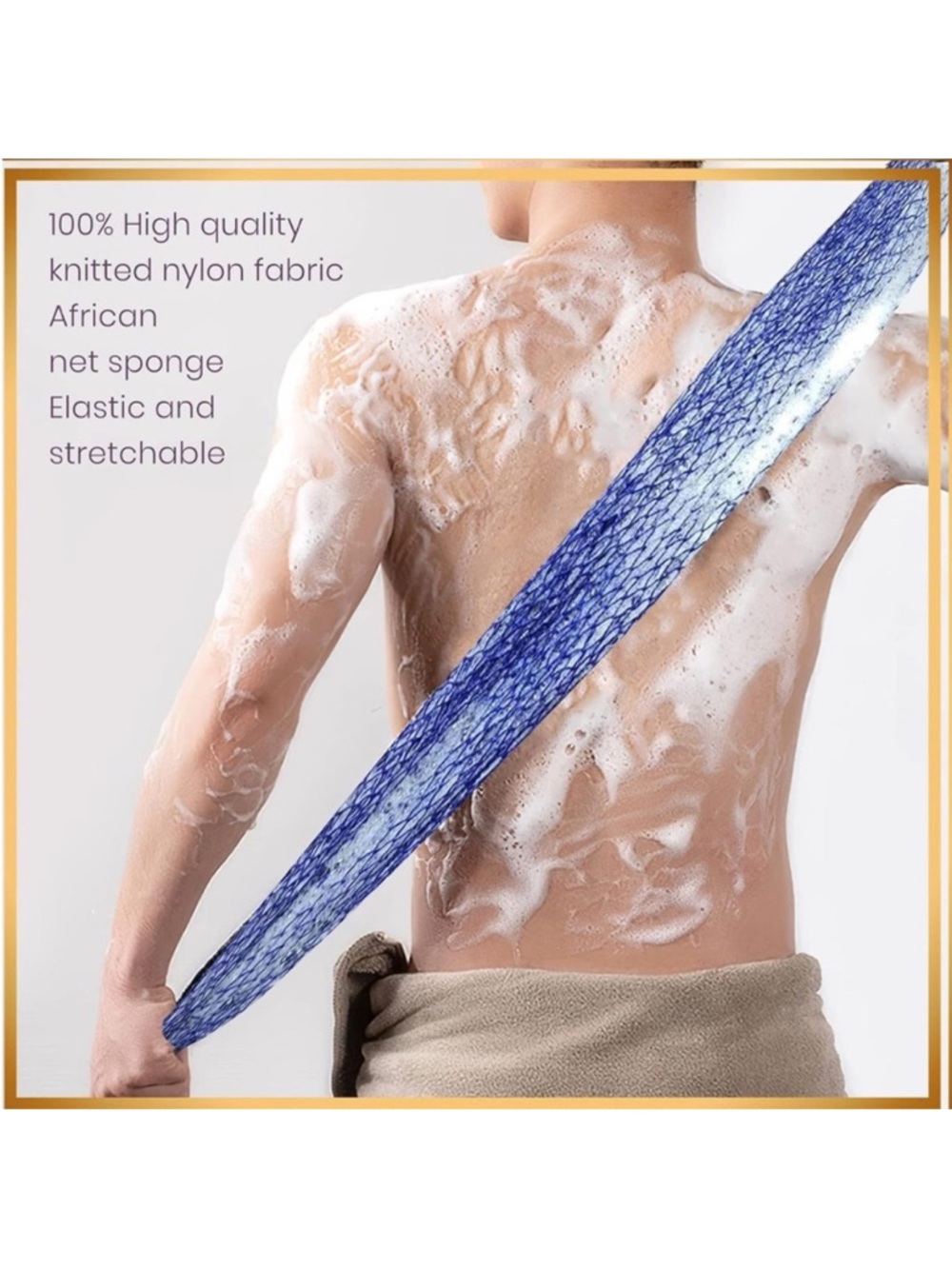 Blue Exfoliating Back Scrubber Loofah - Deep Clean for Women/Men